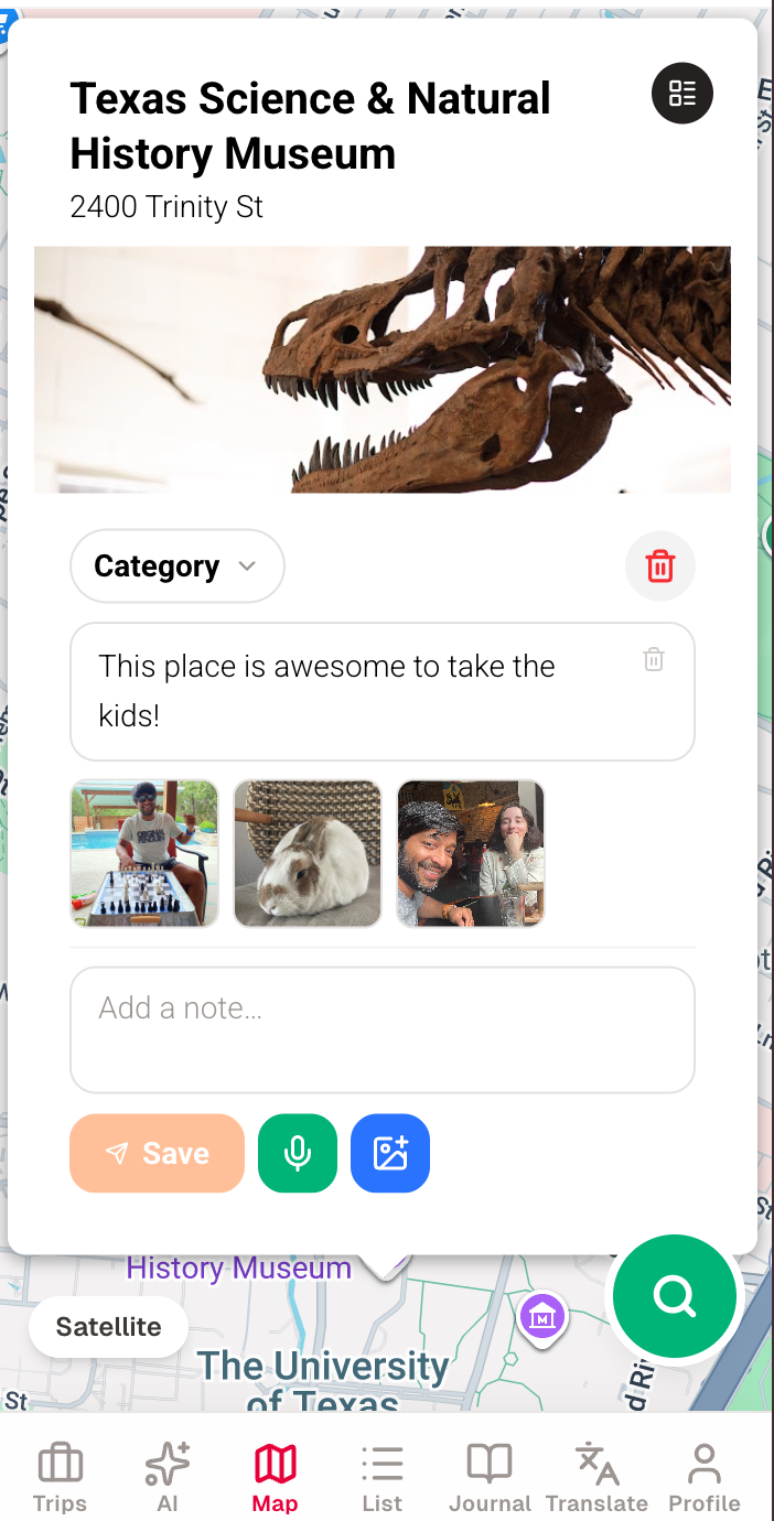 Pin with photos attached