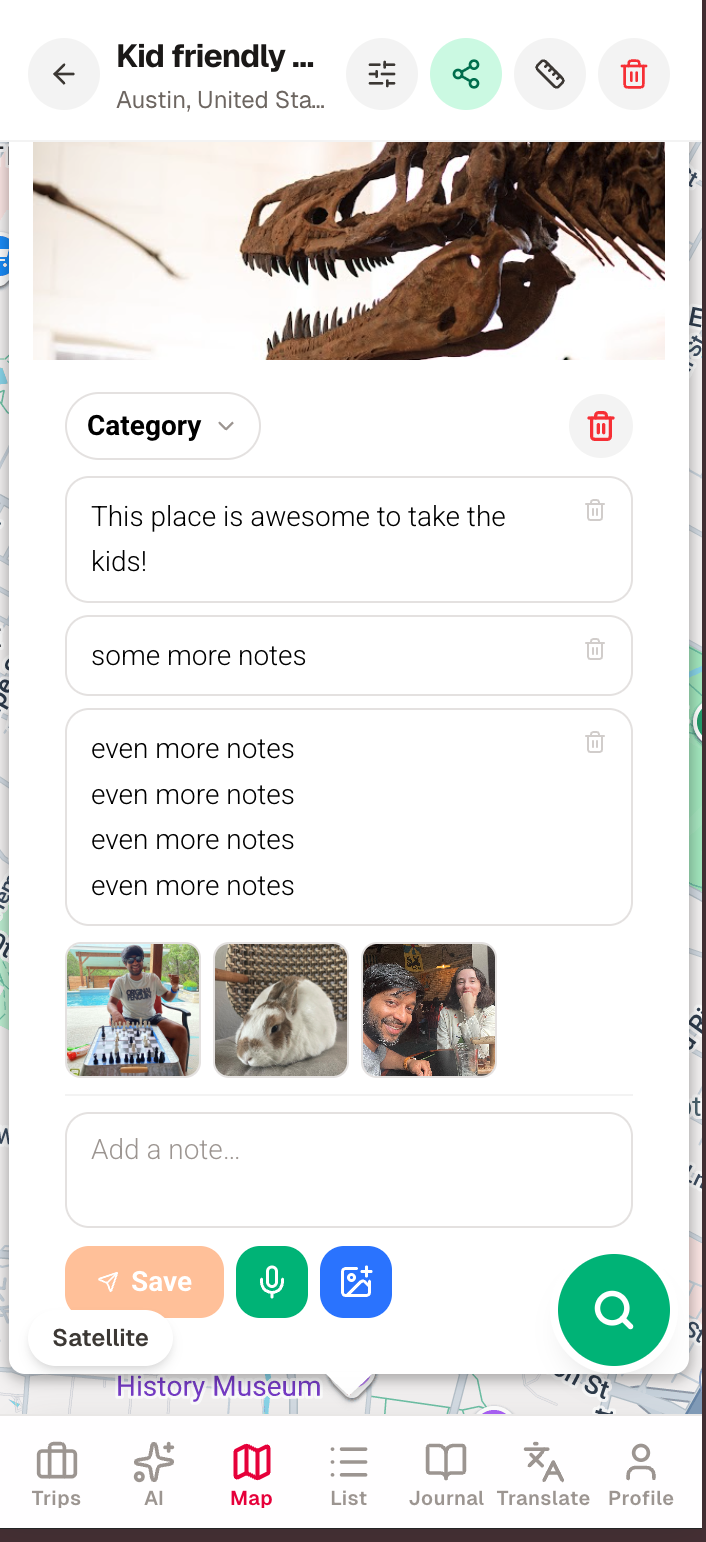 Multiple notes on a pin